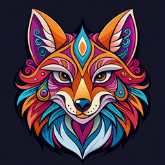 Obraz premium Decorative Fox Head Mandala | Ideal for T-Shirt Printing and Product Branding