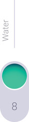 Neumorphic progress bar indicating daily water intake goal achievement