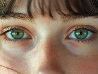 Person with green eyes