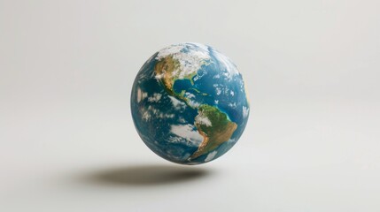 Detailed 3D Rendering of the Planet Earth Showcasing Its Geographical Features
