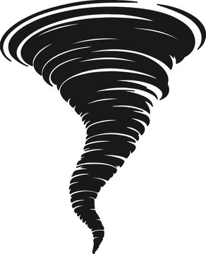 tornado silhouette design vector art illustration
