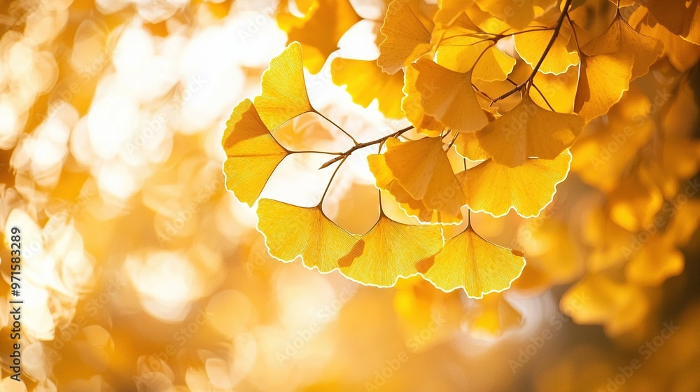 Poster a close-up of a leafy tree with sunlight filtering through the foliage