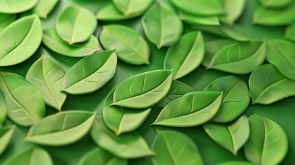 Obraz premium Abstract leaves in the background, a pattern that showcases nature's design. Bright green decoration, a representation of plant life.