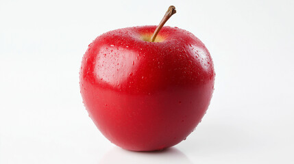 red apple with water drops