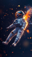 a cat in the space in a space ship