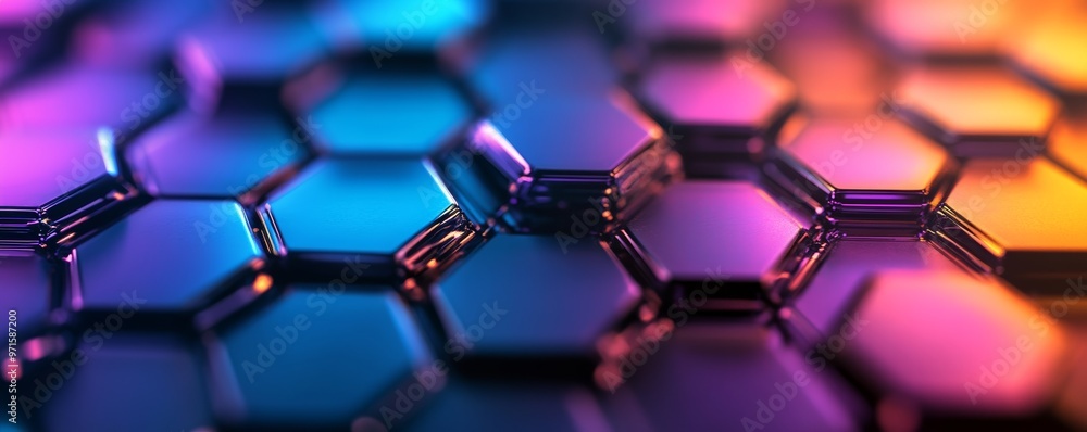 Poster abstract hexagonal structure forming futuristic technology background