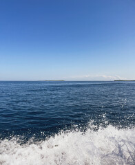View of the sea surface from a boat - Wave foam 