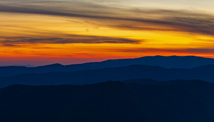 sunset over the mountains