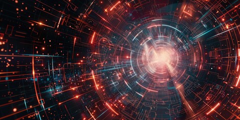 Obraz premium Abstract wavy digital art background with pink and blue colors