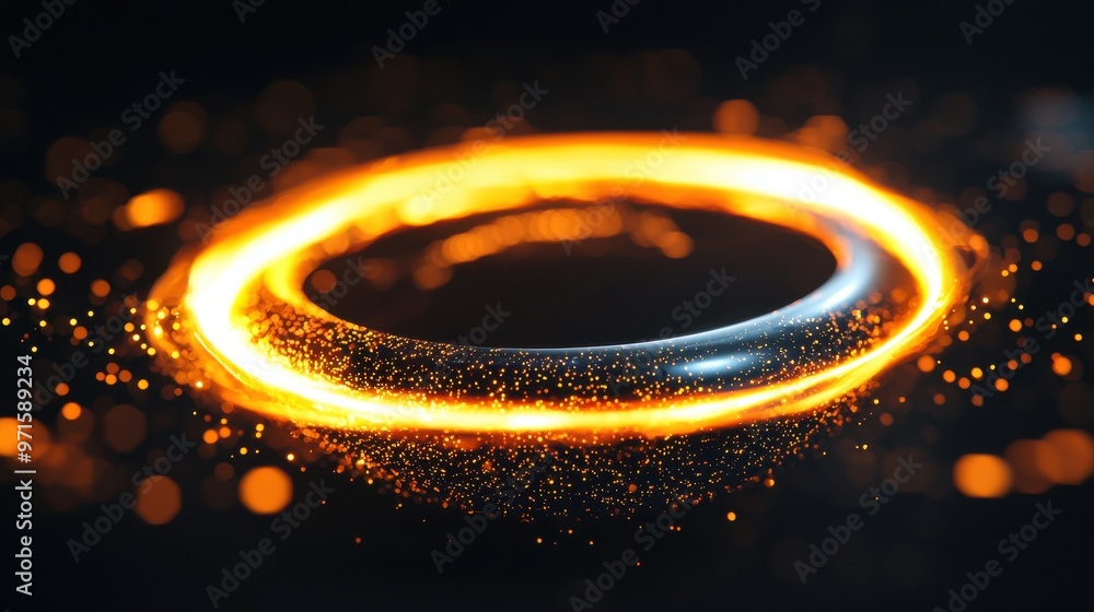 Poster unique value creation: a glowing product surrounded by a swirling halo of value-added elements, symb