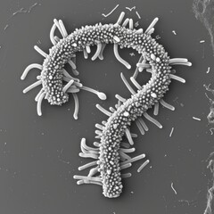 Highly Detailed SEM Micrograph Style Image of a Microscopic Organic Structure Revealing Intricate Patterns and Textures