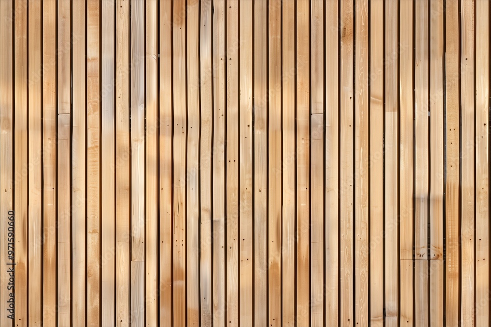 Poster wooden panel wall made of vertical planks. the wood has a light color with natural grain patterns an