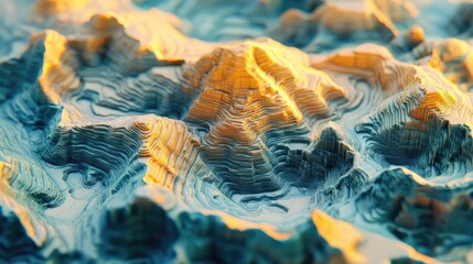 Topographic Height Map with Mountains.