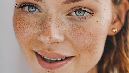 Fototapeta premium woman freckles unique beauty
