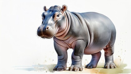 Obraz premium hippopotamus with water