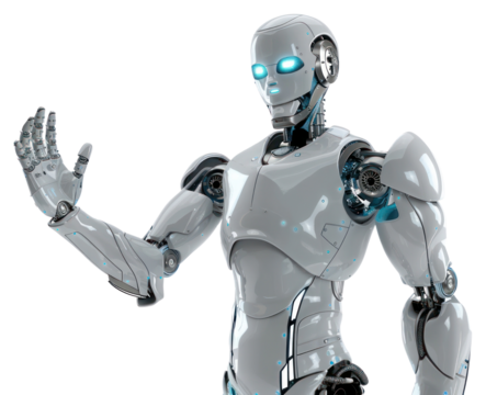PNG  Futuristic humanoid robot waving
