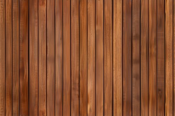 Obraz premium Wooden panel wall with vertical planks, showcasing rich brown tones and natural wood grain patterns.