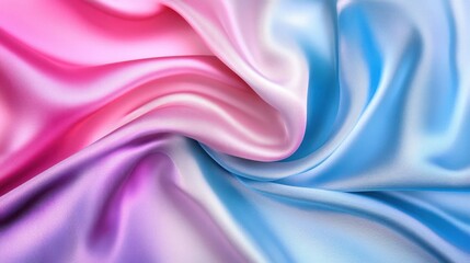 Obraz premium flowing pink and blue satin fabric waves