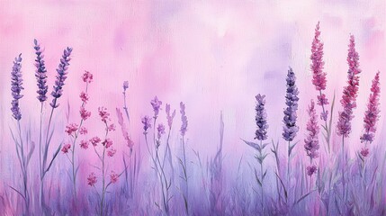 Purple Lavender Field Painting on Canvas, Oil Painting, Floral Art, Lavender, Flowers, Field