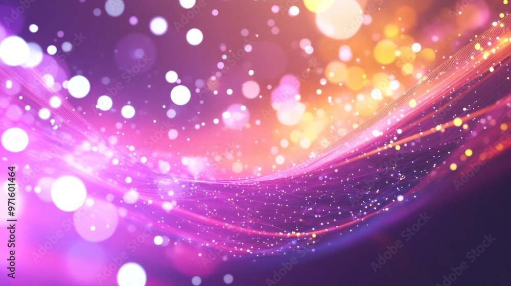 Poster Abstract Wavy Lights Background