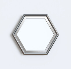 metal frame is installed on the wall. Hexagonal shape. 3D illustration
