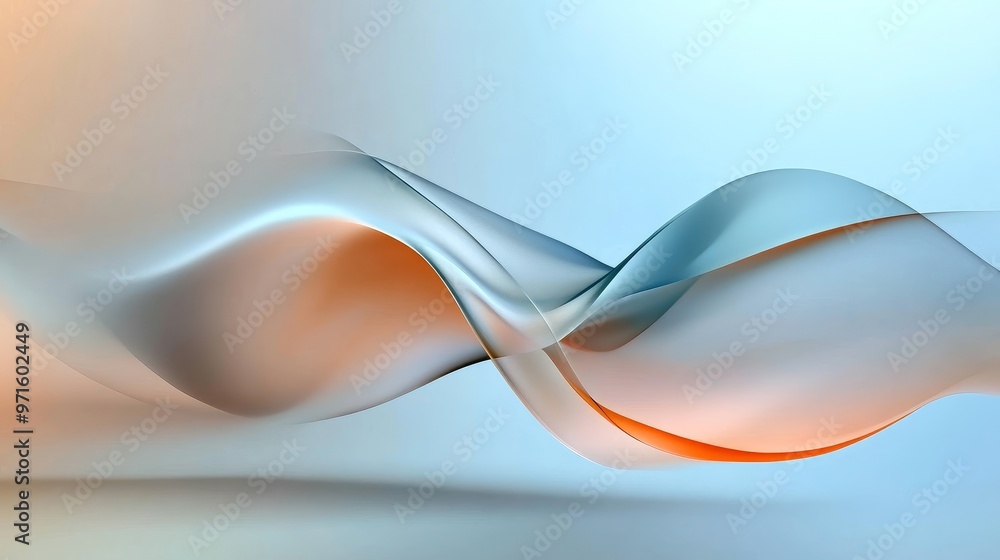 Poster a captivating abstract design showcasing flowing waves of color blending softly, creating a serene a