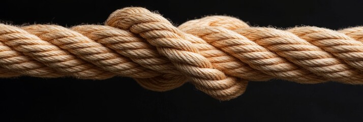 A close-up shot of intertwined ropes, symbolizing connection, strength, unity, complexity, and the journey ahead.