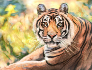 Portrait of captive Bengal Tiger rescue