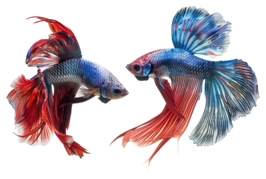 PNG Colorful betta fish pair