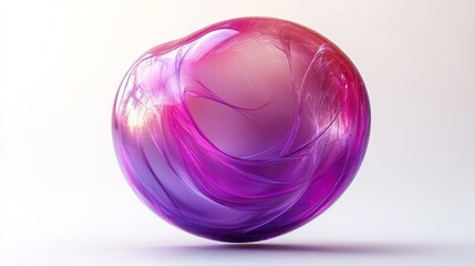 Obraz premium Abstract pink and purple sphere floating on white background