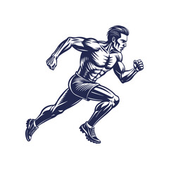 Naklejka premium Running man silhouette Clipart isolated vector illustration