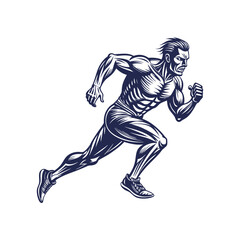 Fototapeta premium Running man silhouette Clipart isolated vector illustration