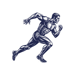  Running man silhouette Clipart isolated vector illustration