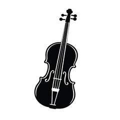 Fototapeta premium a simple vintage music violin icon, black color vector silhouette