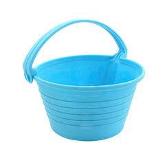 Blue plastic bucket with handle