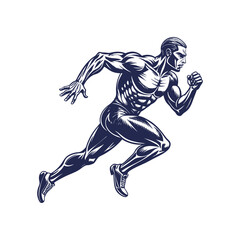  Running man silhouette Clipart isolated vector illustration