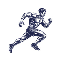Obraz premium Running man silhouette Clipart isolated vector illustration