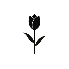 Obraz premium a tulip flower silhouette vector art illustration, isolated white background, 