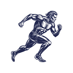  Running man silhouette Clipart isolated vector illustration