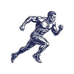  Running man silhouette Clipart isolated vector illustration