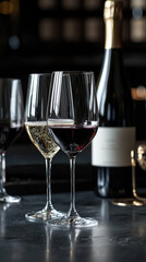 Premium wine glasses showcase elegance and sophistication in this setting