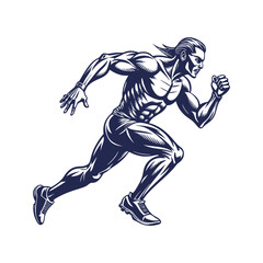 Fototapeta premium Running man silhouette Clipart isolated vector illustration