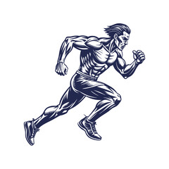  Running man silhouette Clipart isolated vector illustration