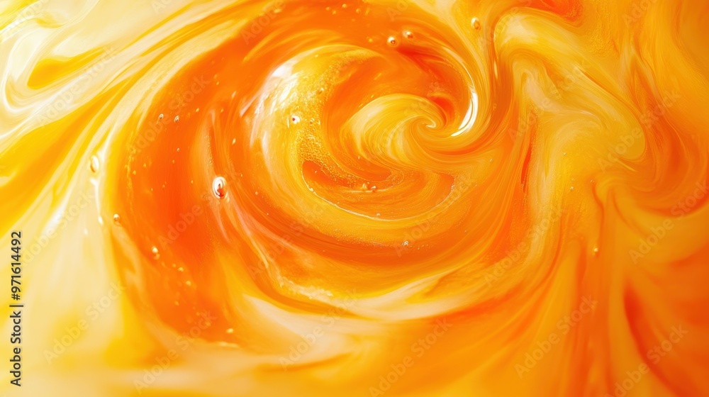 Poster A vibrant swirl of orange and yellow hues creating a dynamic and abstract visual effect.