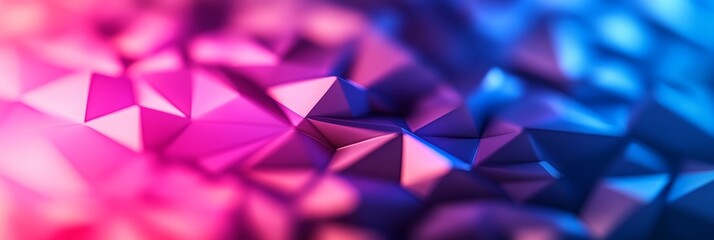 Obraz premium A vibrant abstract background featuring a close-up of pink and blue triangular shapes. The image symbolizes creativity, innovation, modern design, and the beauty of geometric patterns.