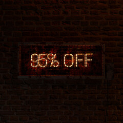 Fototapeta premium 95 Percent Off Neon Light With Brick Wall Bacground