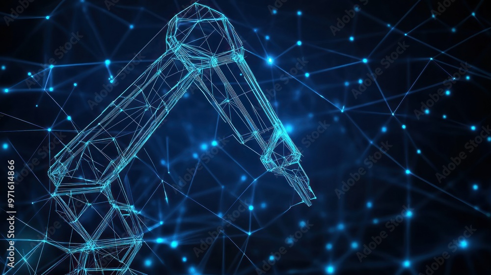 Poster a digital representation of a robotic arm in a networked environment.