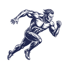  Running man silhouette Clipart isolated vector illustration