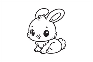 Cute baby bunny outline image 10.eps