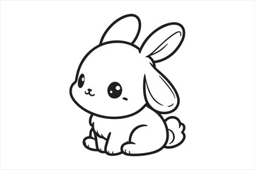 Cute baby bunny outline image 12.eps
